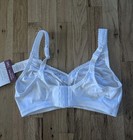 New Bali Minimizer Wire Free White Bra 40d Satin Nylon 3363 Deadstock Vintage 