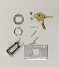 Metal Key Switch Lock 2 Key Cylinder Mount Plate Garage Door Fastener Keyswitch