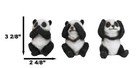 Set Of 3 See Hear Speak No Evil Whimsical Giant Panda Bears Mini Figurines