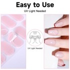 Semi Cured Gel Nail Strips  28 Pcs Stickers Work With Any Uv New-d32