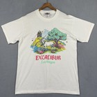 Vintage Excalibur Las Vegas Shirt Men s Medium White Usa Made Casino 90s Gamble
