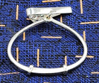 Vintage Swank Tie Bar Clip Clasp Stay Silver Tone Adjustable Loop