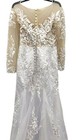 Lace   Tulle Long-sleeve Wedding Gown With Train Size 12