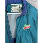 Vintage Mountain Dew Windbreaker Jacket Size L 90s Colorblock Teal Blue Promo