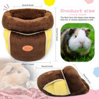 Guinea Pig Bed Cuddle Cave Warm Fleece Cozy House Bedding Sleeping Cushion Cage 