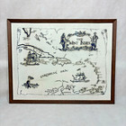 Framed West Indies Caribbean Sea Black   White Map