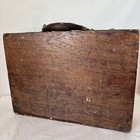 Antique Ah Abbott Artists Wooden Paint Box Leather Handle Splattered 16x11x4