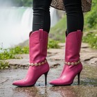 New Women Gold Metal Chain Boot Bracelet Anklet Shoe Drops Charms Jewelry Set