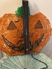 Vintage 15    Halloween Spun Spaghetti  Pumpkin Jack-o-lantern Orange Lights