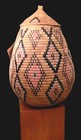 Vtg African Zulu Basket large Ukhamba diamond Design-handwoven South African Art