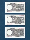 Lot Of 3 - Spain  1948  5 Pesetas - Consecutive   s - All Cu