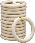 Plastic Curtain Rings - 12 Pack - Click Securely In Place - Unbreakable Plastic