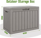 Outdoor Storage Waterproof Deck Box For Patio  45 Gallon  Grey    Lockable Outsi