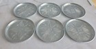 Vintage Aluminum Coasters Set Of 6 Etched Decorative Drink Table Protectors