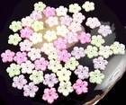 50 Mixed Color 5-petal Ab Acrylic Bead Caps 12mm