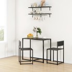 Industrial 3pc Dining Table 2 Chair Set For Small Space Dining Room Kitchen
