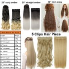 Clip In Real As Human Hair Extensions 3 4 Full Head 5 Clips Long One Piece Black