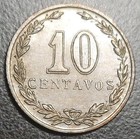 1919 Argentina 10 Centavos Old Au Coin Liberty Head Km 35 Low Mintage High Grade