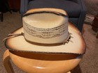 Pre Owned Western Express Inc Rodeo White Hard Shell Banded Cowboy Hat Size Kids
