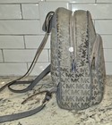 Michael Kors Abbey Medium Backpack Heather Grey Signature Canvas Silver Hw