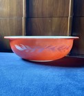 Pyrex Pinecone Needles Red Orange Christmas Promotion Casserole 1960 023