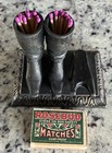 Antique Cast Bronze Cowboy Boots Match Holder W  Striker Plate 4    X 3 25 1 6 Lb