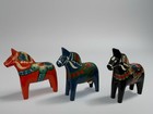 Vintage Swedish 4  Wooden Dala Horse  Original Stickers