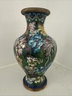 Vintage Miniature Chinese Cloisonn   Vase Floral Design 6    Tall