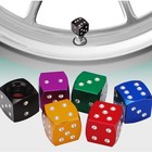 4x Aluminum Dice Tire Valve Caps Dustproof Stem Covers For Car Truck Moto Bike