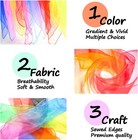  12 Pcs Dance And Juggling Scarves - Gradient Colors Silk Square Scarf