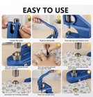 Heavy Duty Hand Press Eyelet Grommet Machine Punch Tool Kit     3 Size Dies