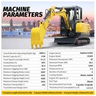 R350 3 5ton  Mini Excavator Kubota Engine Cab Side   swing Boom W  Hydraulic Thumb