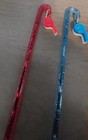 Vintage 1950 s-1960 s Set Of 4 Cocktail Swizzle Stir Sticks W whistle   Glitter
