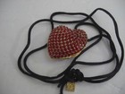Estee Lauder Jeweled Red Heart Compact Beautiful Solid Perfume Necklace