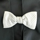 Vintage 1930s 1940s White Cotton Piqu   Bow Tie Ready Tied Butterfly