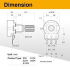 80pcs Potentiometer Kit  Wh148 B5k  B10k  B20k  B50k  B100k 3-pin Single    