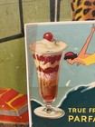 Vintage C  1930 J Hungerford Smith True Fruit Parfait Sign Ice Cream Fountain