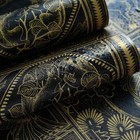 Erfoni Black And Gold Wallpaper Vintage Peel 17 7  X 78 7   