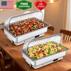 2 Pack Electric Chafing Dishes Buffet Set  9 Qt Full Size Nsf Stainless Steel