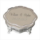 Personalized Victorian Design 3  Jewelry Box -custom Engraved Silver Jewelry Box