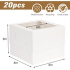 Moretoes 20pc 8x8x8  White Cake Boxes W  Window   Bakery Dessert Pastry Tall Tie