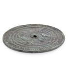 Korean Bronze Mirror Donggyeong Round Mirror Central Knob Green Patina