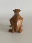 Vintage Hand Carved Wooden Frog Sculpture Small Suar Or Teak Wood Smooth Finish