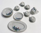 Vintage Made In Japan Miniature Tea Set Floral Gold Trim 16 Pc Child Tea Set