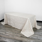 - 90 X 156 Inch Rectangular Crinkle Taffeta Tablecloth - Ivory