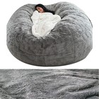7ft Lazy Sofa Micro Suede Foam Memory Foam Soft   Comfortable For Living Room