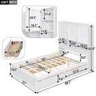 Full Queen Size Platform Bed With Storage Drawers   Bookcase Headboard Wood Beds