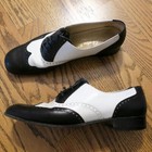 Vtg Salvatore Ferragamo Shoes Black White Wingtip Spectator Oxford Leather 6 5b