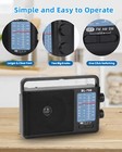 Portable Am Fm Sw Radio Analog With Loud Speaker  Battery Or Ac Powered Black