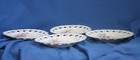 4 Antique Bohemian Bsm Reticulated Porcelain Dessert Plates Floral Gold Edge